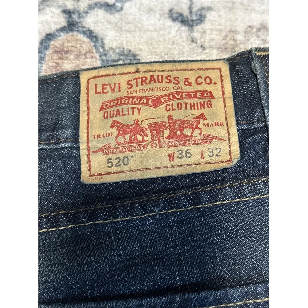 Y2K Levi's  Jeans Men's 36x32 Slouch Skinny 520/ 5 Pocket‎ Dark Wash